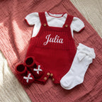 Saída de Maternidade Menina Personalizada - Tricot Vermelho