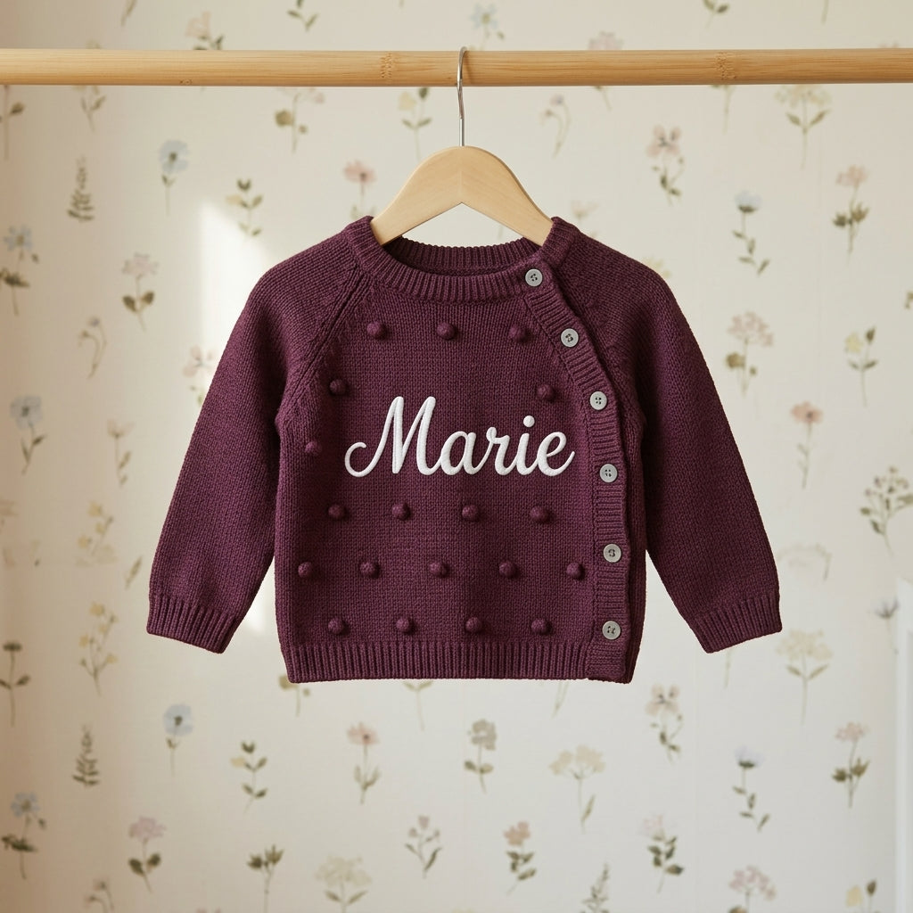 Conjunto Saída de Maternidade Personalizada - Tricot com Bolinhas
