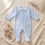 Babygrow Bebé Personalizado com Nome Bordado — Veludo com Gola