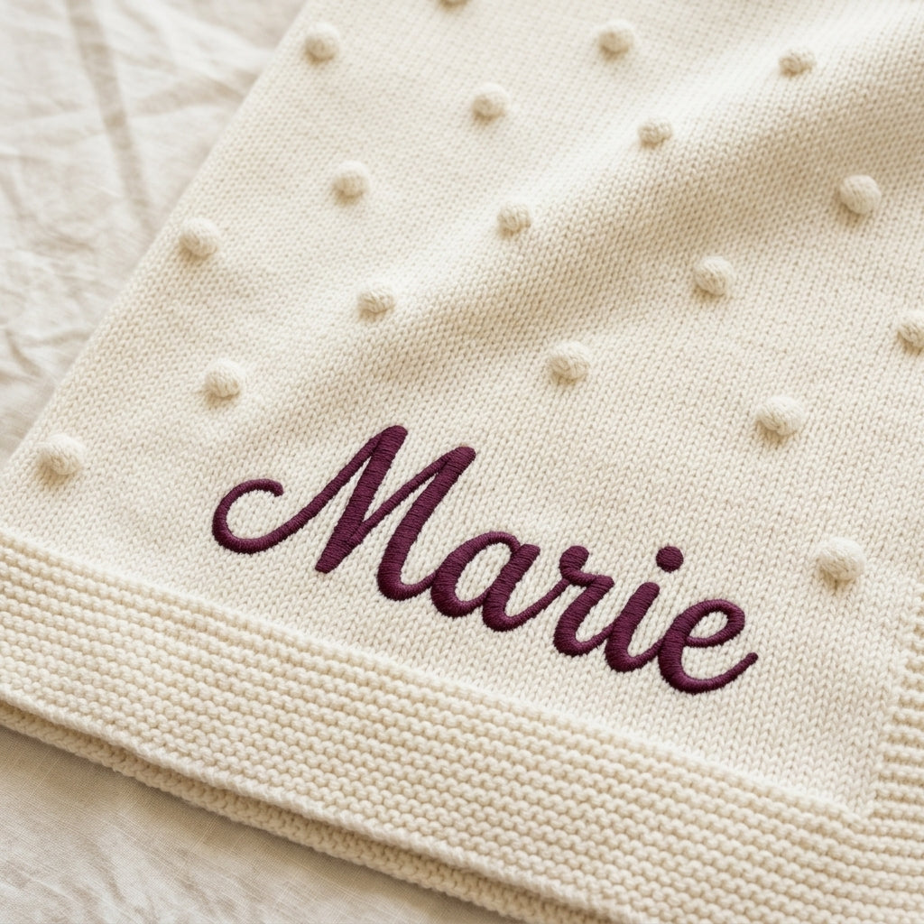 Conjunto Saída de Maternidade Personalizada - Tricot com Bolinhas