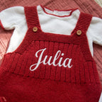 Saída de Maternidade Menina Personalizada - Tricot Vermelho