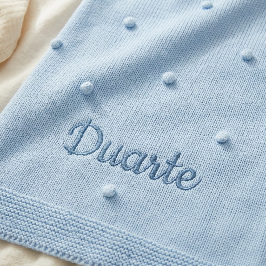 Manta Tricot Personalizada com Nome Bordado