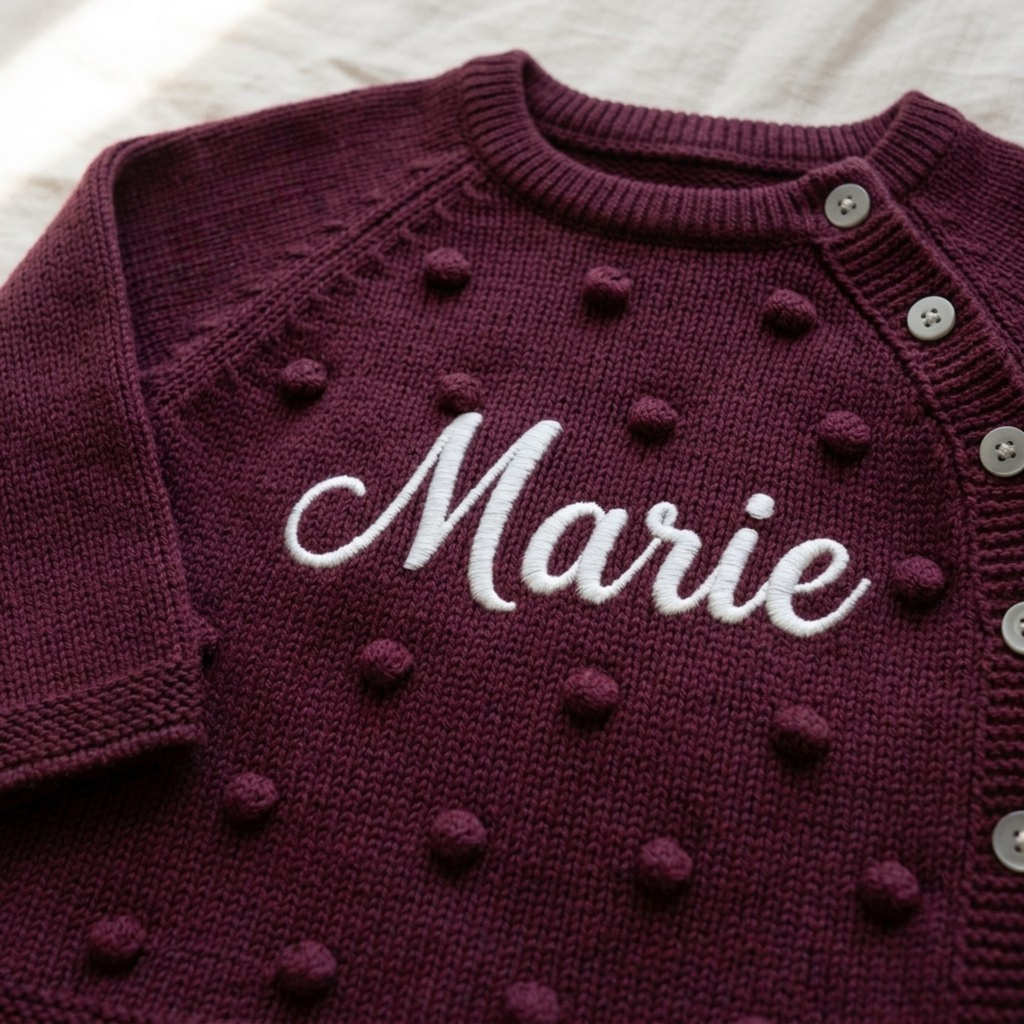 Conjunto Saída de Maternidade Personalizada - Tricot com Bolinhas