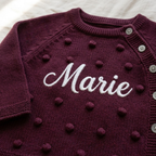 Conjunto Saída de Maternidade Personalizada - Tricot com Bolinhas